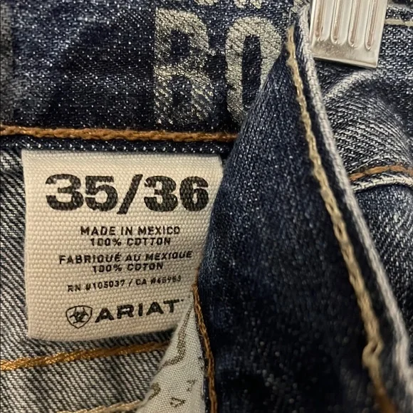 Ariat Blue Straight Jeans Classic Denim Style - Picture 3 of 9